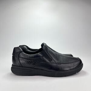 Nunn Bush Black Leather Slip On Comfort Gel Walking Loafer Shoes Men's Size 12